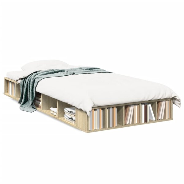 vidaXL Cadre de lit sans matelas chêne sonoma 100x200 cm