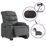 vidaXL Fauteuil inclinable électrique gris similicuir