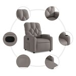 vidaXL Fauteuil inclinable Taupe Tissu