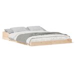 vidaXL Cadre de lit Marron 140 x 190 cm Bois massif en pin
