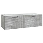 vidaXL Meuble TV mural Gris béton 98 x 41 x 30 cm Bois d'ingénierie