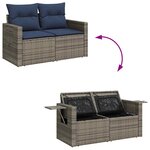 vidaXL Salon de jardin avec coussins 6 Pièces gris résine tressée acacia