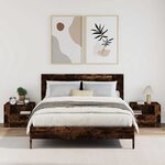 vidaXL Tables de chevet murales 2 Pièces chêne fumé 45x30x35 cm