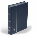 Classeur Leder cuir véritable 64 pages noires pour timbres. Couleur - Bleu