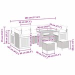 vidaXL Ensemble de canapé de jardin avec coussin 10 Pièces Noir et crème