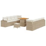 vidaXL Ensemble de canapé de jardin 11 Pièces Beige polyrotin
