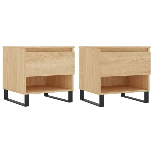 vidaXL Tables basses 2 Pièces chêne sonoma 50x46x50 cm bois d'ingénierie