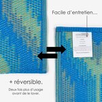 Tapis extérieur terrasse réversible - Tapis de jardin imperméable et résistant UV - Amber - Bleu - 180x270 cm - HOMESCAPES