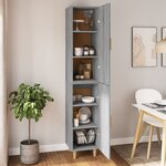 vidaXL Buffet haut Sonoma gris 34 5x34x180 cm Bois d'ingénierie