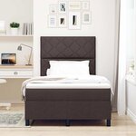 vidaXL Lit à ressorts avec matelas Marron foncé 120 x 200 cm tissu