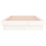 vidaXL Cadre de lit à LED blanc 100x200 cm bois massif