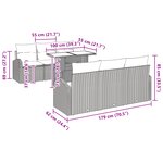 vidaXL Canapés de jardin 7 pièces avec coussins Gris en Poly Rattan