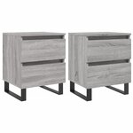 vidaXL Tables de chevet 2 Pièces sonoma gris 40x35x50 cm bois ingénierie