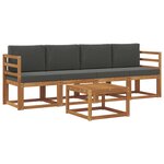 vidaXL Ensemble de canapés d'extérieur 5 pc Naturel et Anthracite