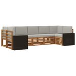 vidaXL Ensemble de canapés d'extérieur 7 pc Naturel et gris clair