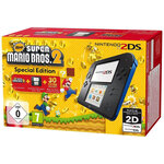 Nintendo nintendo 2ds noire / bleue + new super mario bros. 2 - console nintendo 2ds + carte mémoire sdhc 4 go + adaptateur secteur + new super mario bros. 2