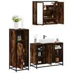 vidaXL Ensemble de meubles de salle de bain 3 Pièces Chêne fumé