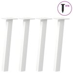 vidaXL Pieds de table basse 4 pièces Blanc 42 cm Acier