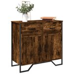 vidaXL Buffet chêne fumé 79 5x35 5x74 5 cm bois d'ingénierie