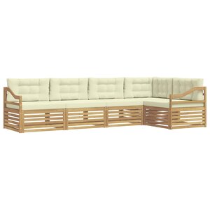 vidaXL Ensemble de canapés d'extérieur 5 pc Blanc et crème Polyester