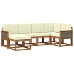 vidaXL Ensemble de canapés d'extérieur 6 pc Naturel et Crème Polyester