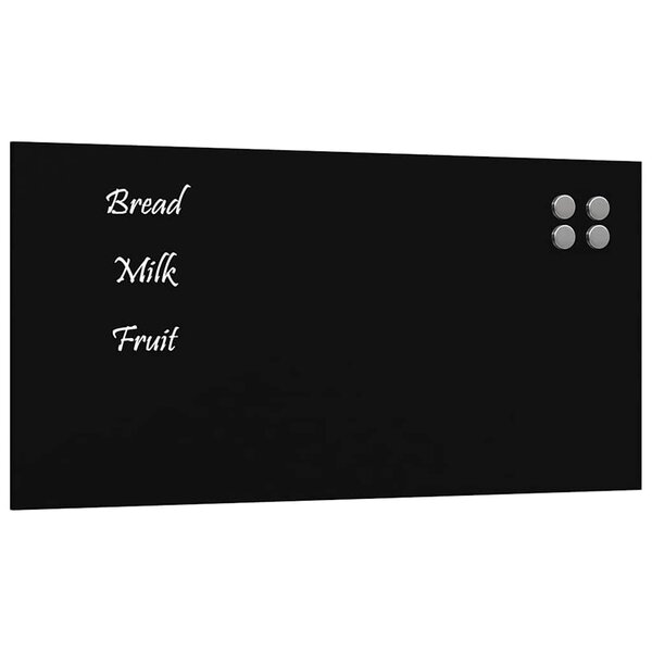 vidaXL Tableau noir magnétique mural Noir 80x40 cm Verre trempé