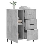 vidaXL Buffet gris béton 69 5x34x90 cm bois d'ingénierie