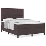 vidaXL Lit à ressorts avec matelas Marron foncé 140 x 190 cm tissu