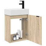 vidaXL Meuble de salle de bain avec robinet Chêne Sonoma