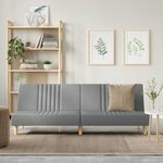 vidaXL Canapé-lit à gris clair tissu