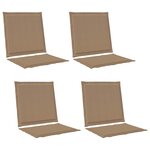 vidaXL Coussins de siège et de dos 4 Pièces Taupe 47 x 45 x 2 cm