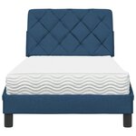 vidaXL Lit avec matelas bleu 90x200 cm tissu