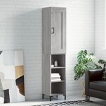 vidaXL Buffet haut Sonoma gris 34 5x34x180 cm Bois d'ingénierie