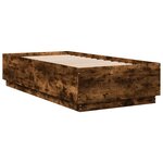 vidaXL Cadre de lit avec LED sans matelas chêne fumé 75x190 cm