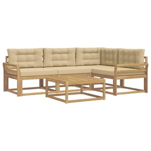 vidaXL Ensemble de canapés d'extérieur 5 pc Blanc et Beige Polyester