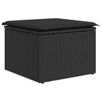 vidaXL Salon de jardin avec coussins 7 Pièces noir résine tressée acacia