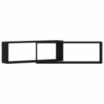 vidaXL Étagère murale avec étagère 2 Pièces Chêne Noir 80 x 15 x 26 cm