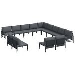 vidaXL Ensemble de canapé de jardin 13 Pièces Anthracite Acier