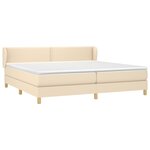 vidaXL Sommier à lattes de lit avec matelas Crème 200x200 cm Tissu