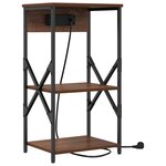 vidaXL Cabinet de chevet avec étagère 2 Pièces Chêne brun 41 x 31 x 76 cm