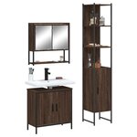 vidaXL Ensemble de meubles de salle de bain 3 Pièces Chêne marron