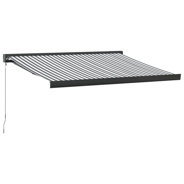 vidaXL Auvent rétractable anthracite et blanc 3 5x2 5m tissu/aluminium