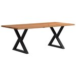 vidaXL Table à manger marron clair bois de chêne massif rectangulaire
