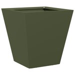 vidaXL Jardinières 2 Pièces vert olive 30x30x30 cm acier