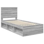 vidaXL Cadre de lit Gris Sonoma 90 x 200 cm Bois de pin massif
