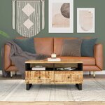 vidaXL Table basse 80x54x40 cm Bois de manguier solide et d'ingénierie