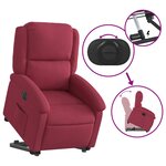 vidaXL Fauteuil inclinable électrique rouge bordeaux velours