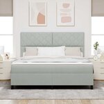 vidaXL Lit à ressorts avec matelas Gris clair 180 x 200 cm Velours