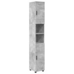 vidaXL Ensemble de mobilier de salle de bain 4 Pièces Gris béton