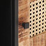 vidaXL Table basse 90x50x35cm Bois de manguier brut et canne naturelle